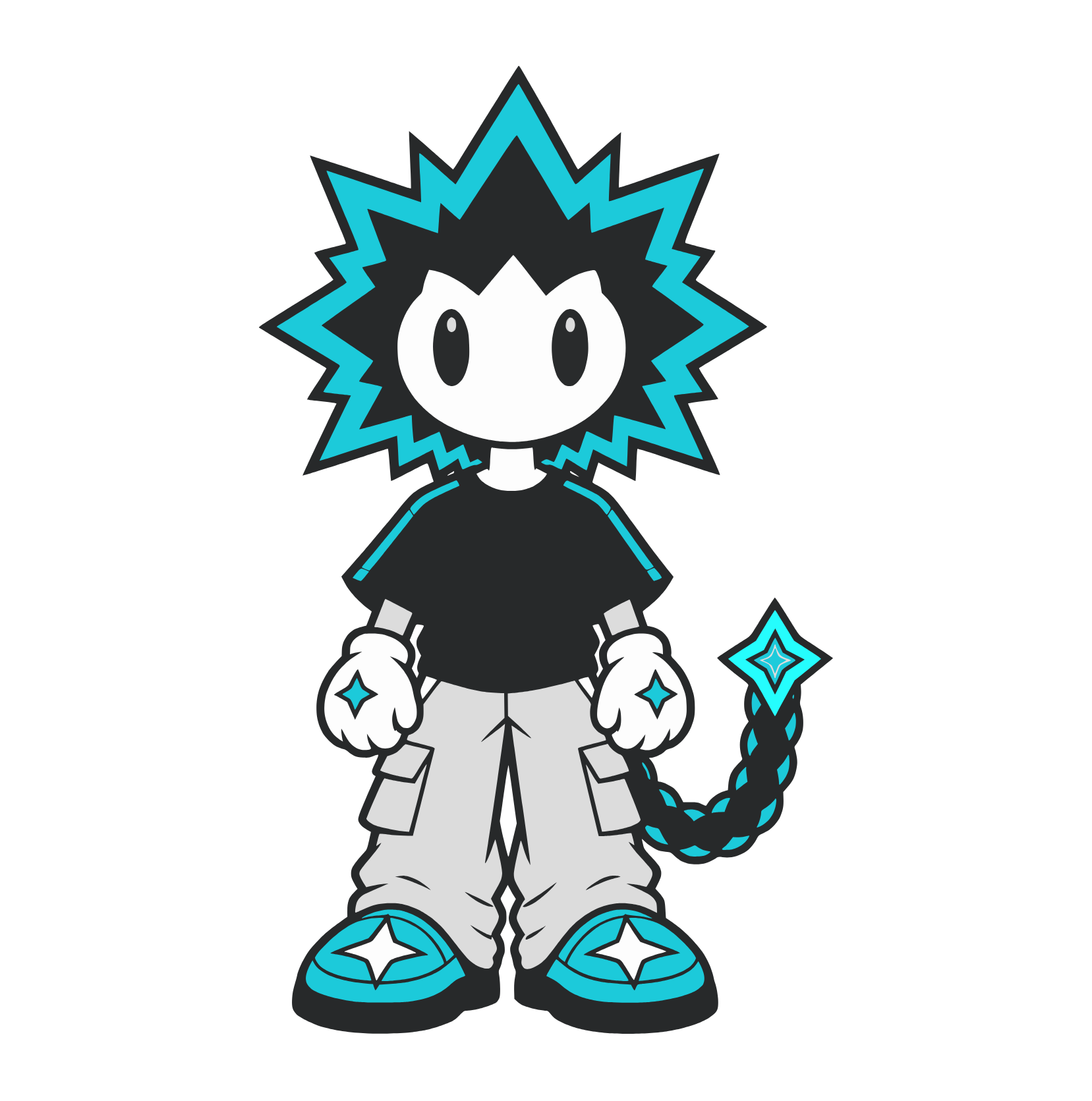 WIWW’s cyan star-headed mascot, representing Wyl